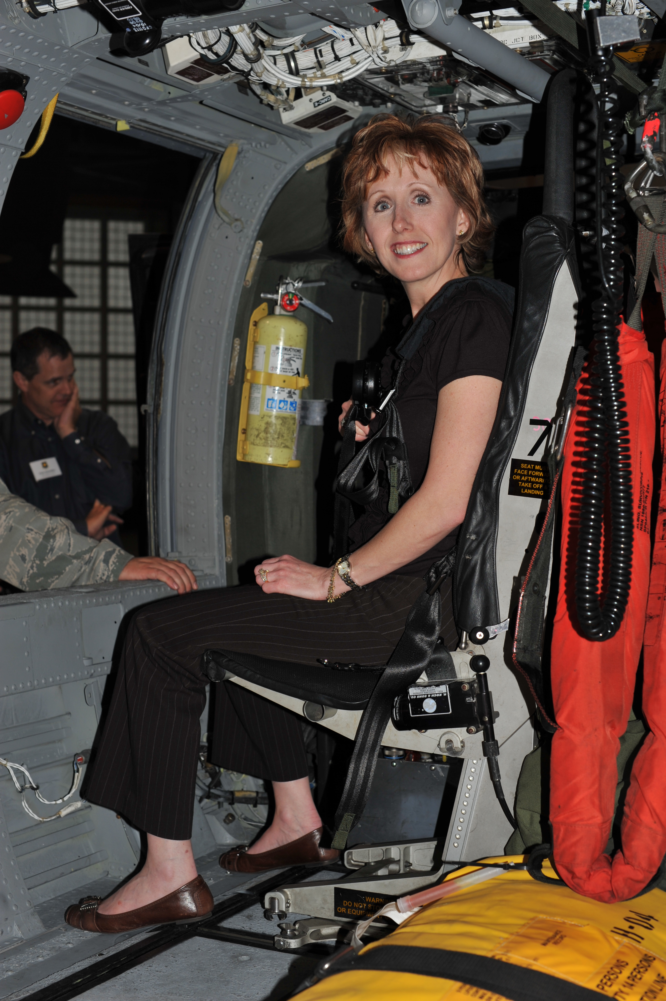Kara Lowrie with helicopter at Barksdale Air Force Base