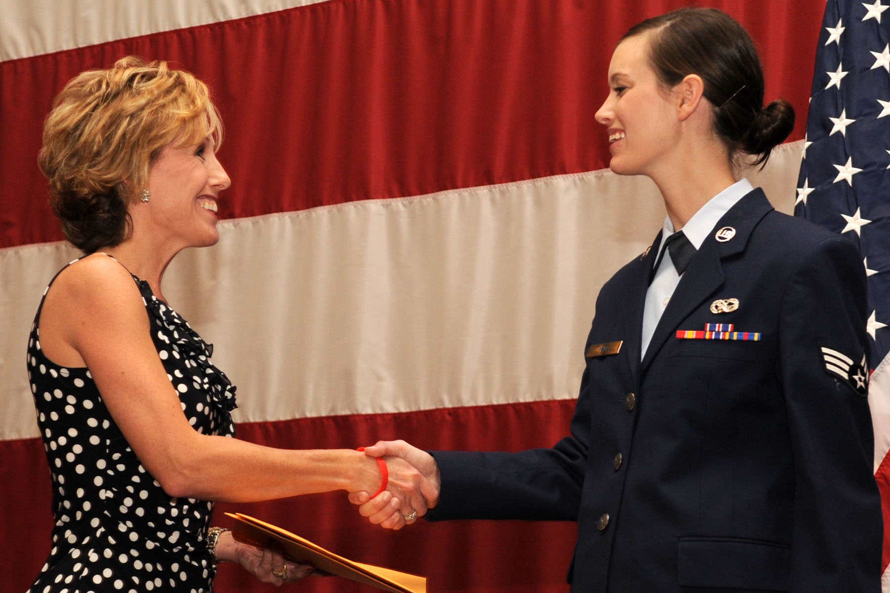 Kara Lowrie at an awards celebration at the 307th Bomb Wing, Barksdale AFB